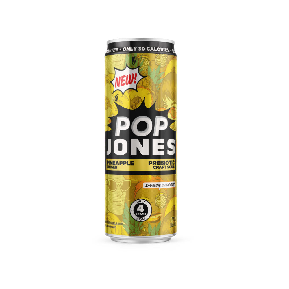 POP Jones Pineapple Ginger Prebiotic Soda 12-pack